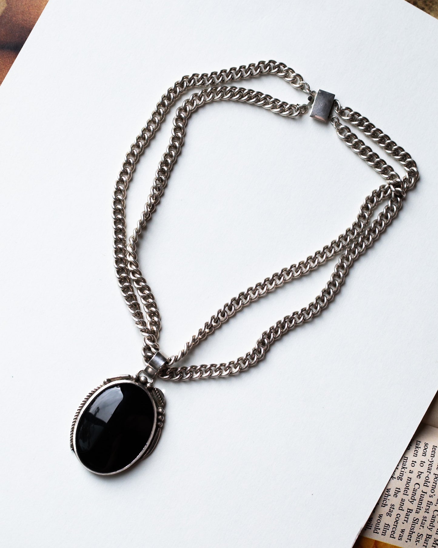 ONYX DOUBLE CHAIN NECKLACE