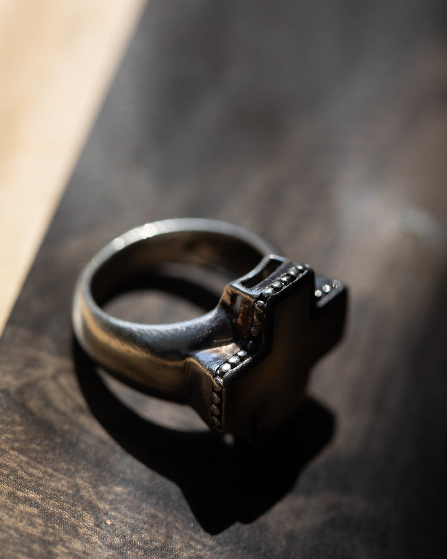MOTHER OF PEARL CROSS RING