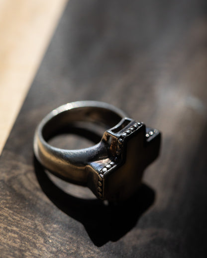 MOTHER OF PEARL CROSS RING