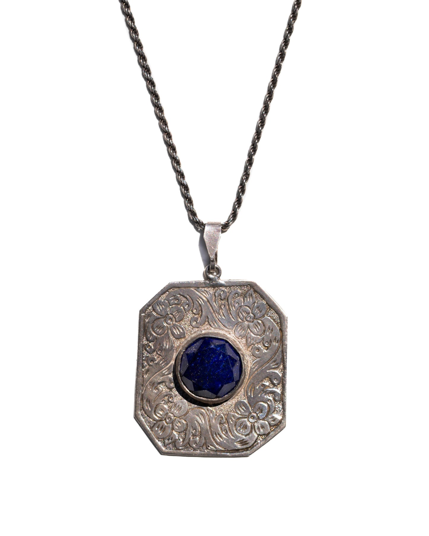 ENGRAVED LAPIS NECKLACE