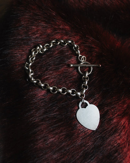 SILVER TOGGLE HEART BRACELET