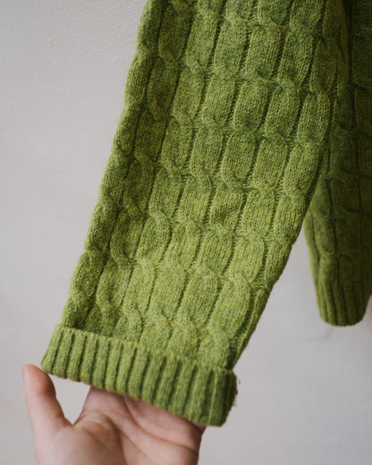 GREEN WOOL CARDIGAN