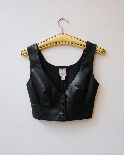 FAUX LEATHER TOP