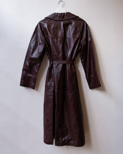 PLUM LEATHER TRENCH