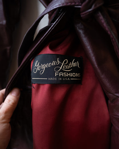 PLUM LEATHER TRENCH