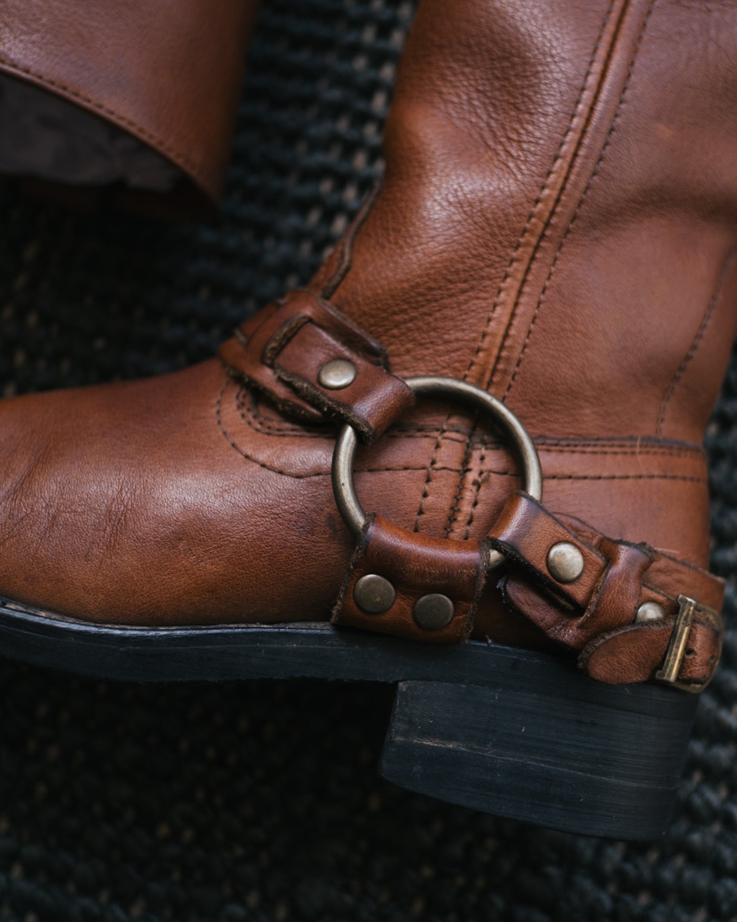 CARAMEL HARNESS BOOTS