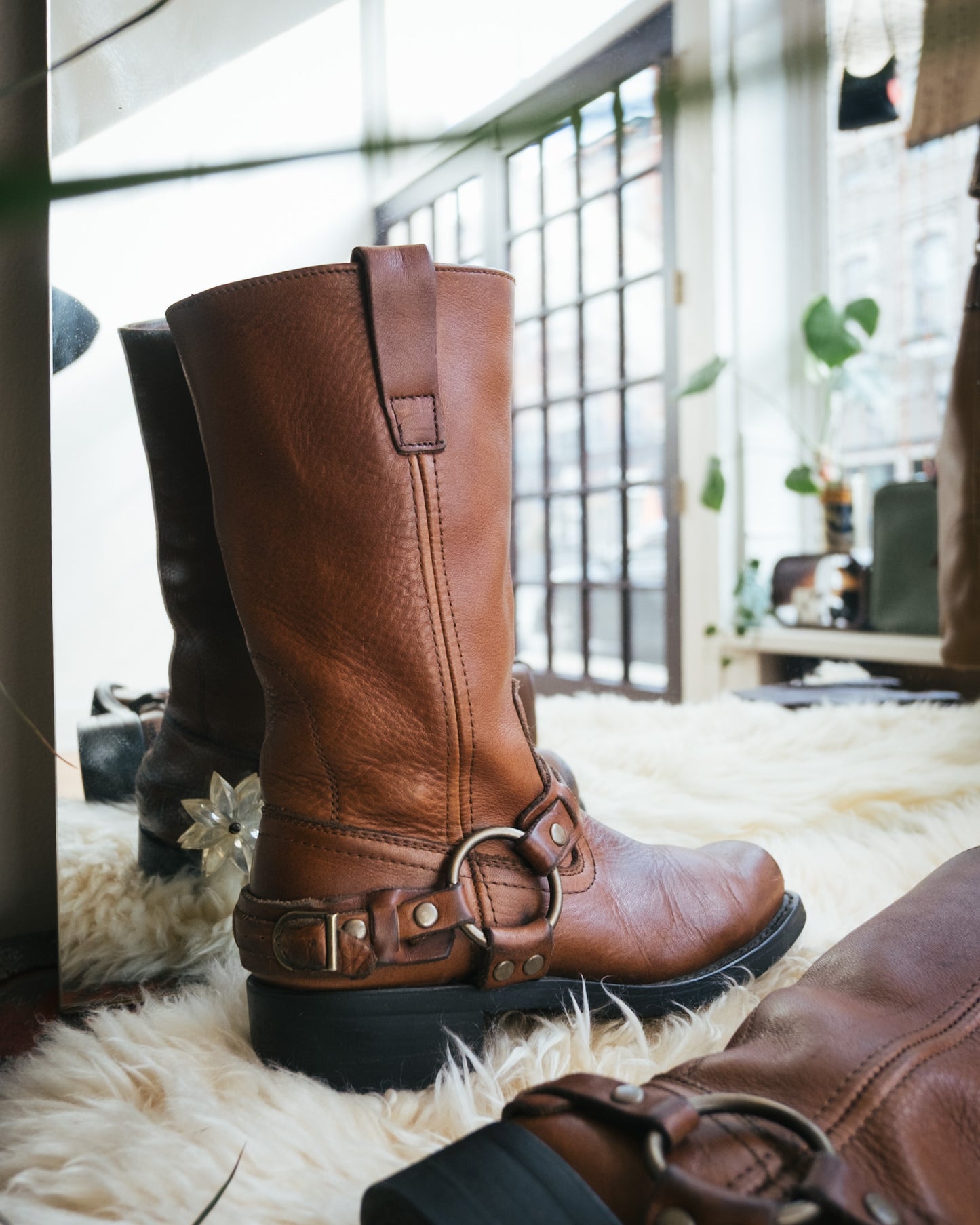 CARAMEL HARNESS BOOTS