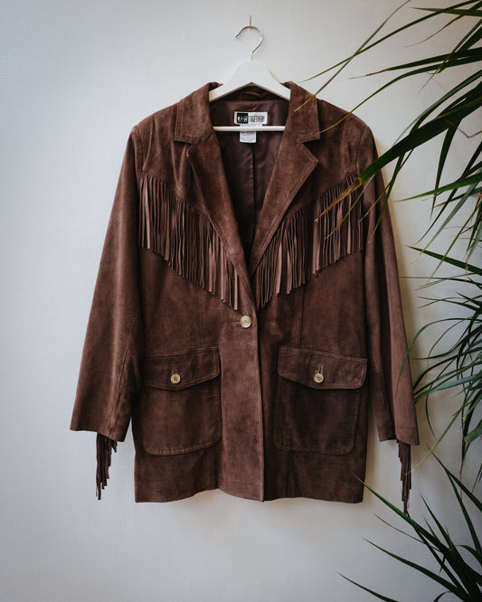 BROWN SUEDE FRINGE