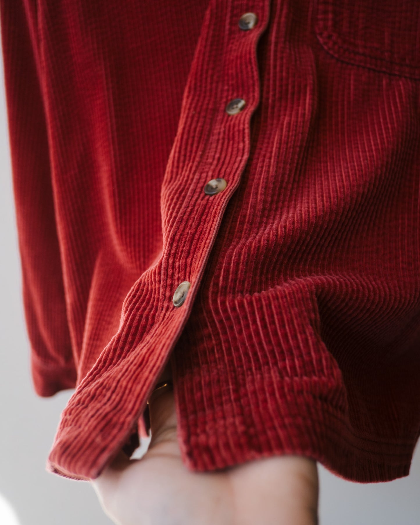 CHERRY CORDUROY TOP